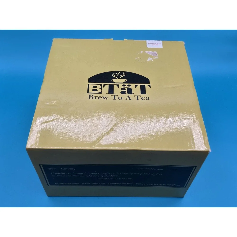 BTAT Brew Tea A Tea Double Wall Glasses Set Of 4 Cups‎ /w Box